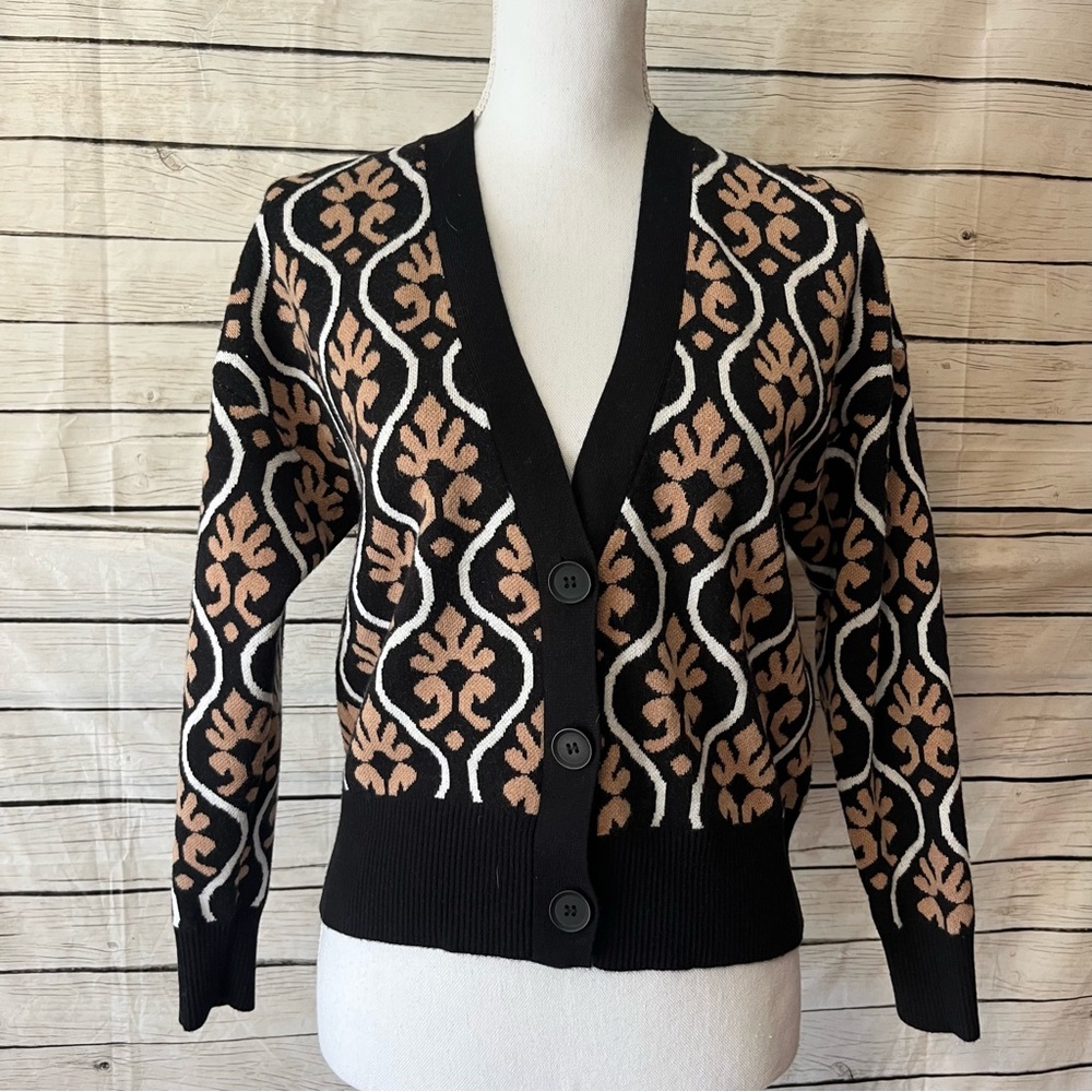 Tahari Printed Cardigan Sweater